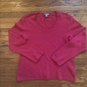 CHARTER CLUB LUXURY WOMENS SIZE LARGE SWEATER 100% CASHMERE V-NECK